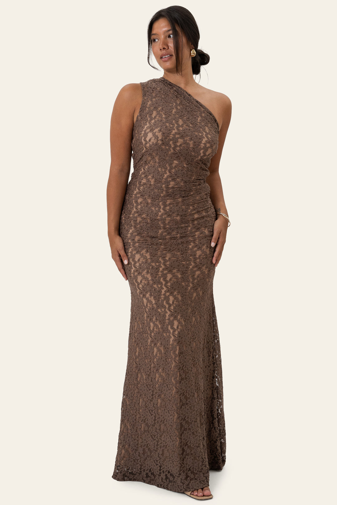Andrea Lace Dress Dark Brown
