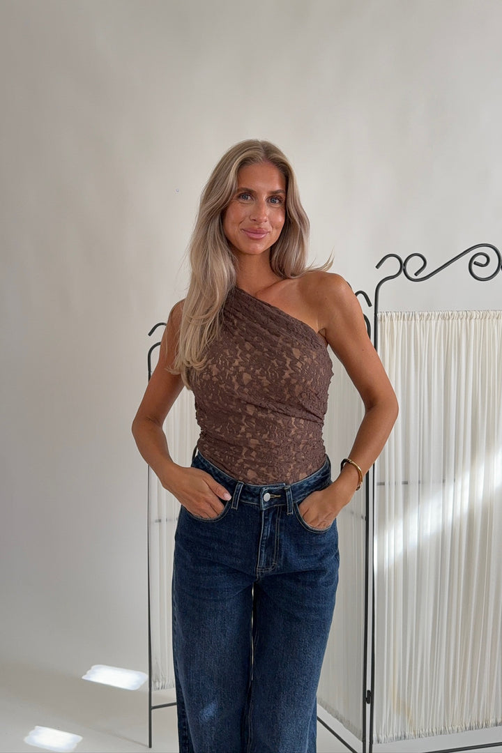 Andrea Lace Top Dark Brown