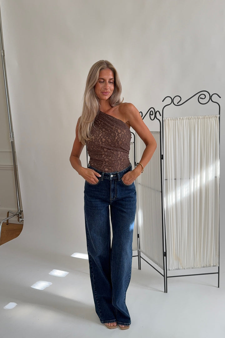 Andrea Lace Top Dark Brown