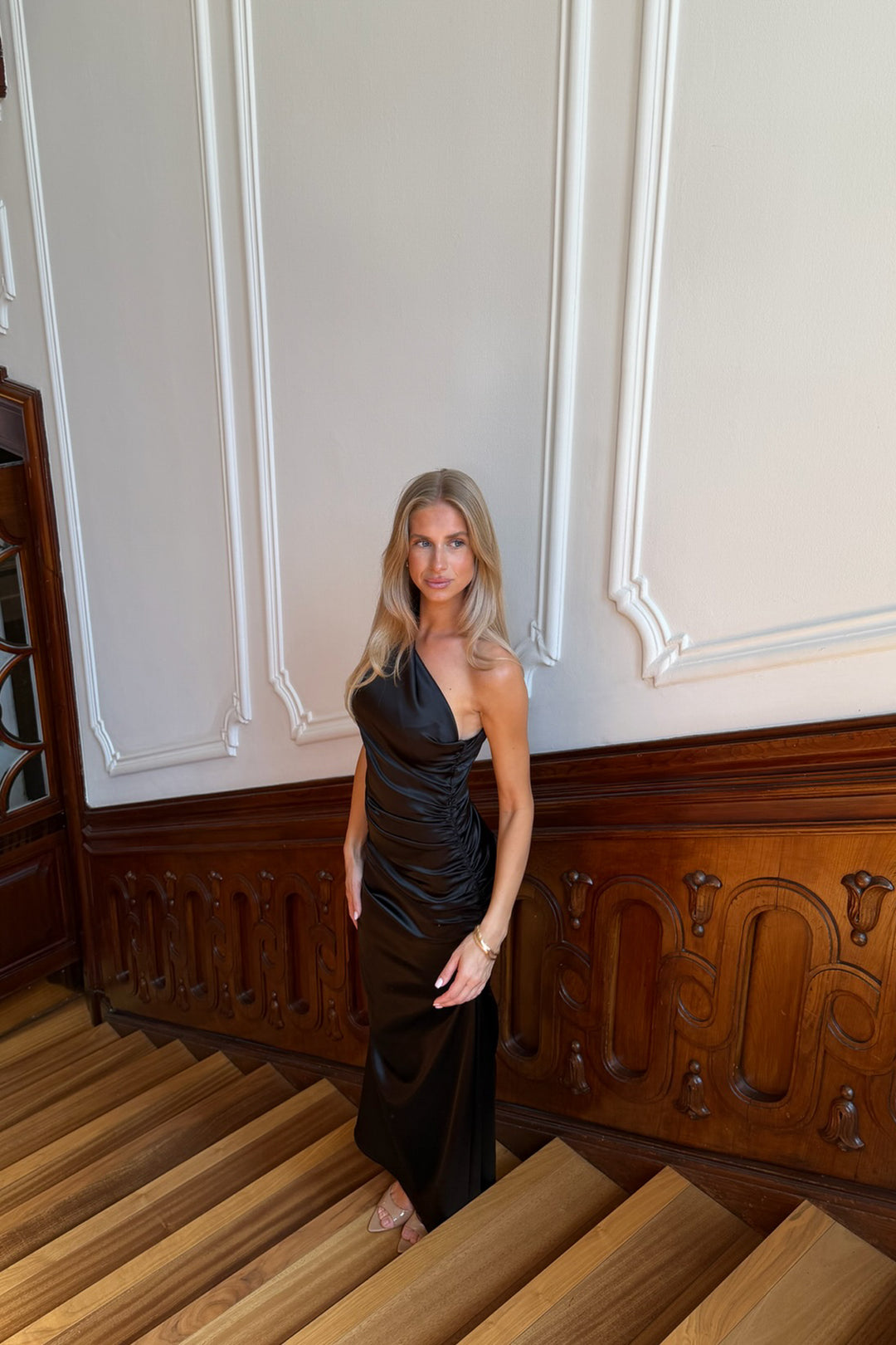 Andrea Satin Dress Black