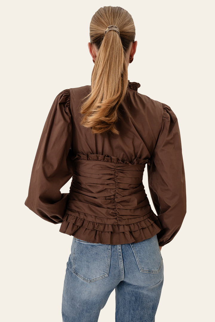 Ariel Ls Blouse Brown