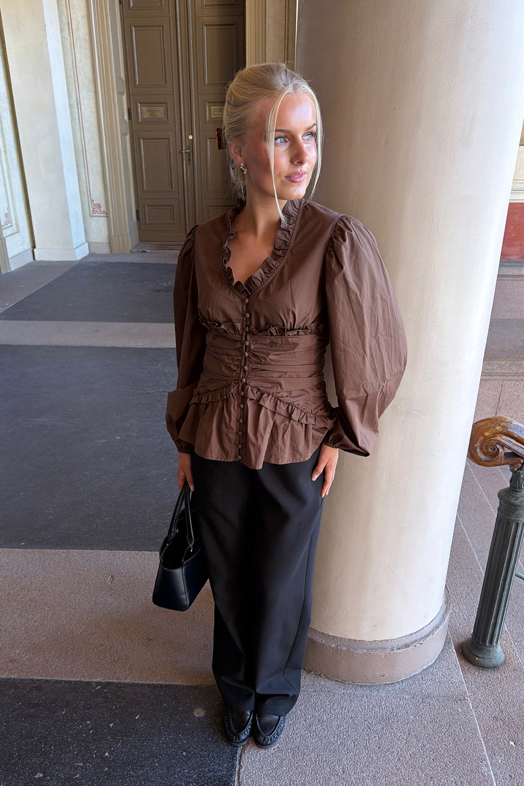 Ariel Ls Blouse Brown