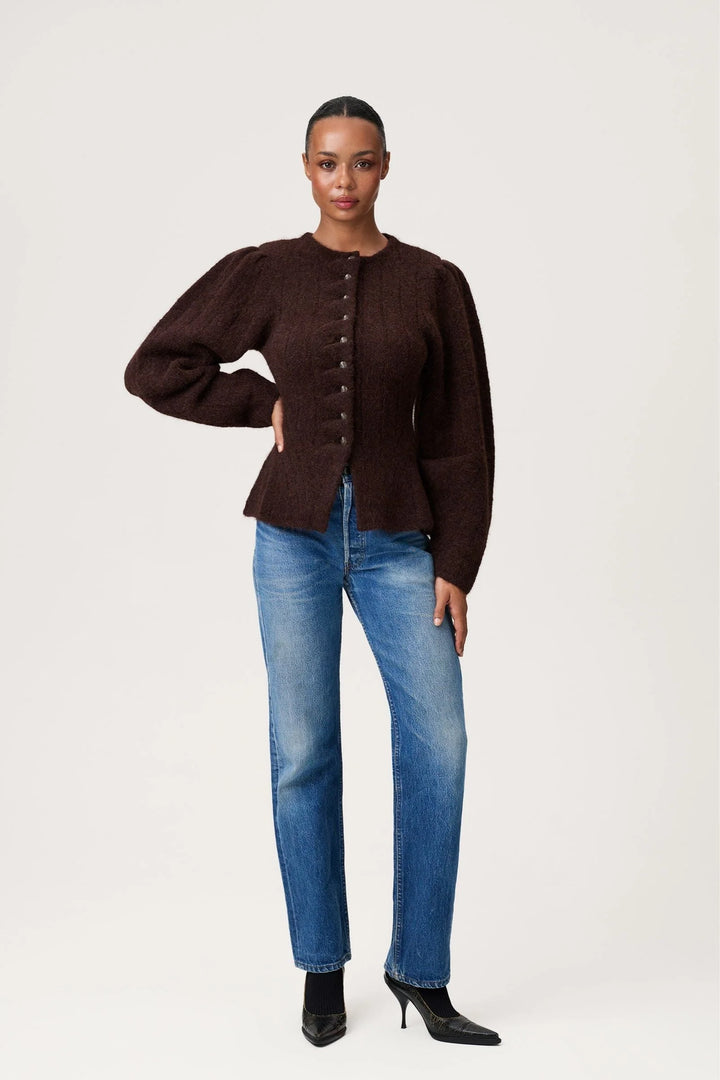 Arolla Cardigan Brown Melange