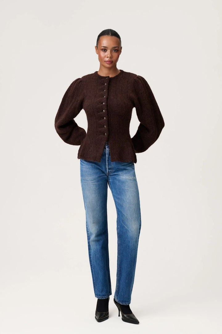 Arolla Cardigan Brown Melange