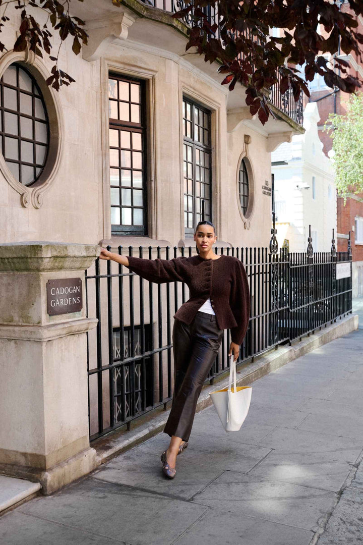 Arolla Cardigan Brown Melange