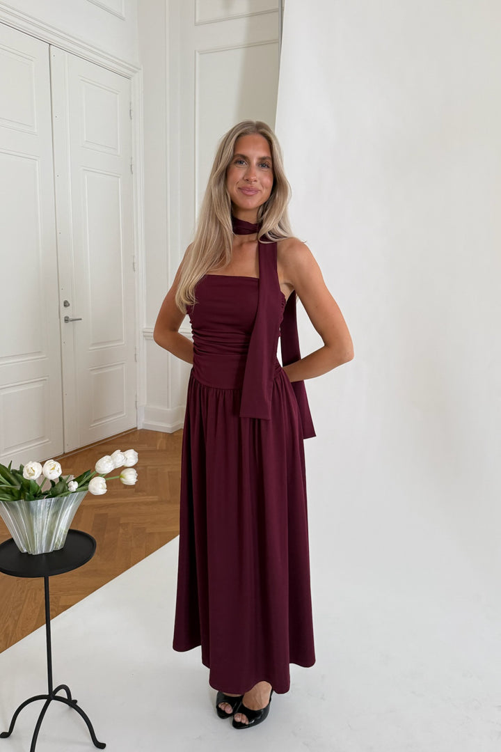 Astrid Long Dress Bordeaux