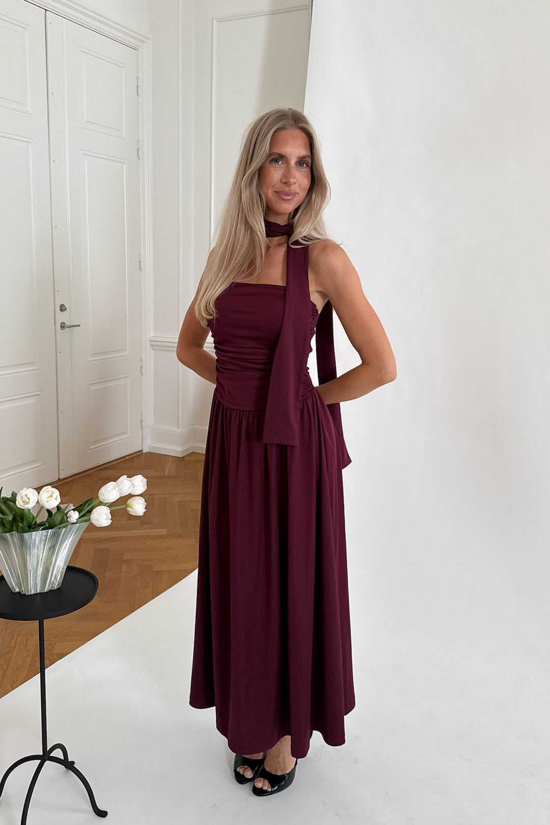 Astrid Long Dress Bordeaux