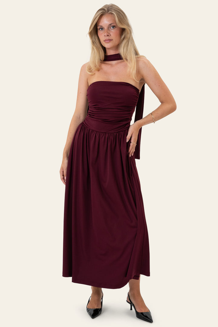 Astrid Long Dress Bordeaux