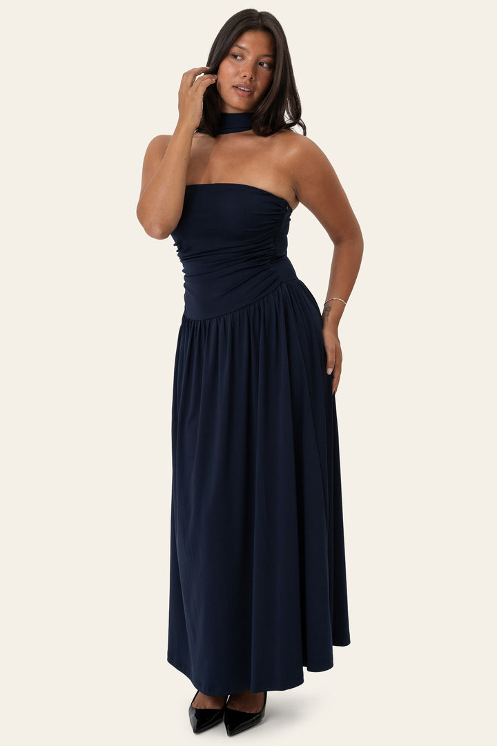 Astrid Long Dress Navy