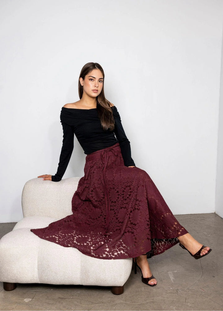 Astrid Skirt Vintage Wine