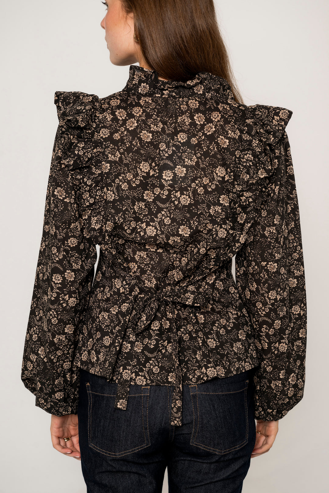Maya Blouse Beige Botanic