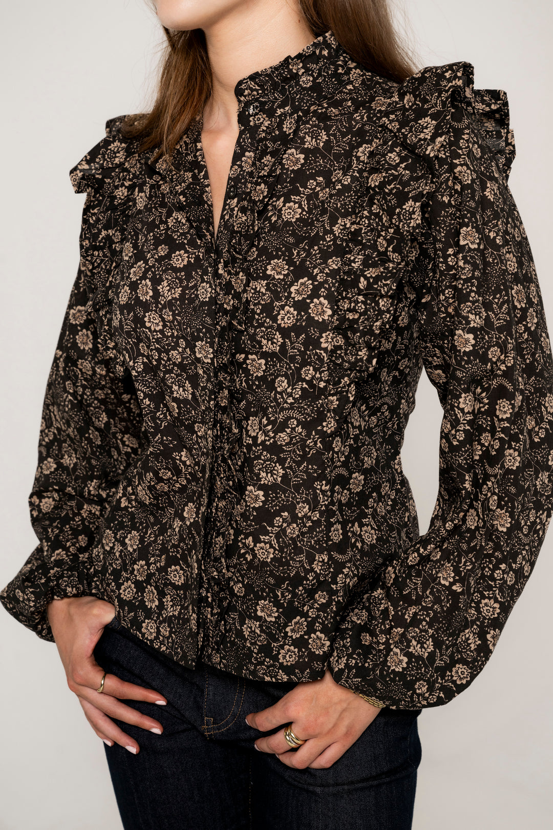 Maya Blouse Beige Botanic