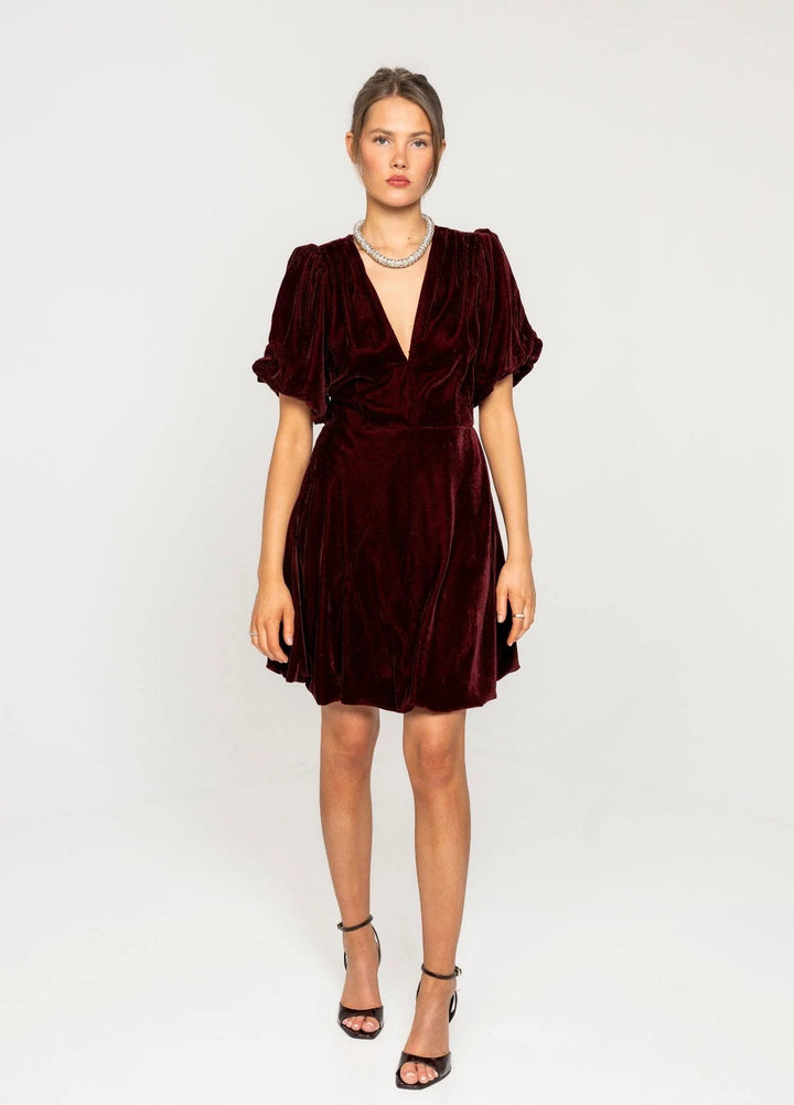 Blake Dress Velvet Bordeaux