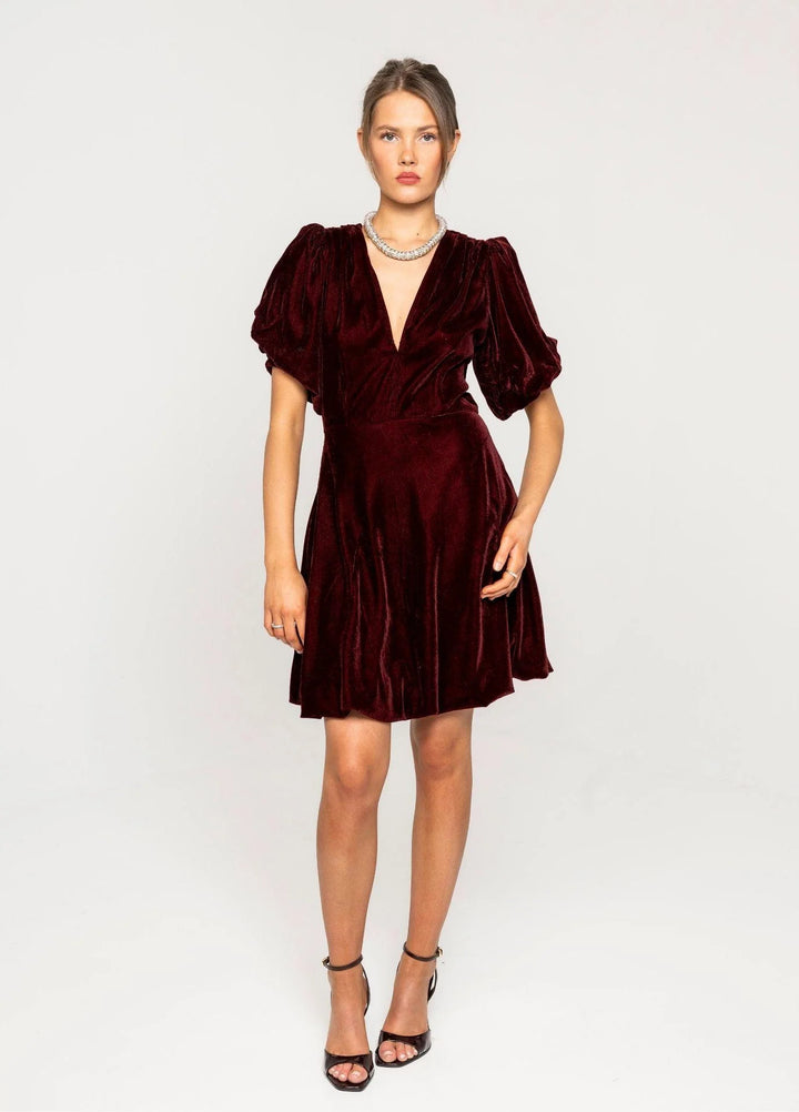 Blake Dress Velvet Bordeaux