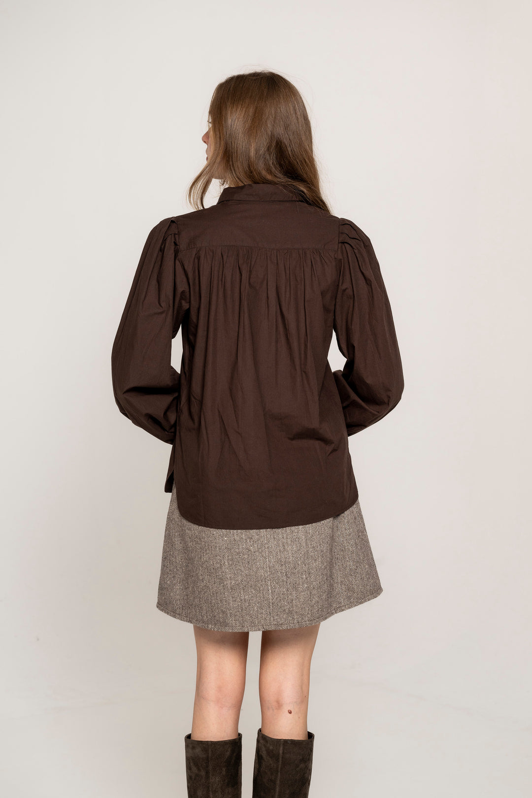 Erika Shirt Chocolate Poplin