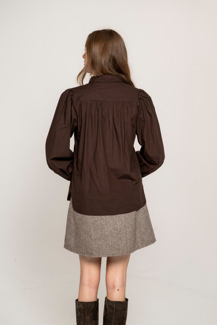 Erika Shirt Chocolate Poplin