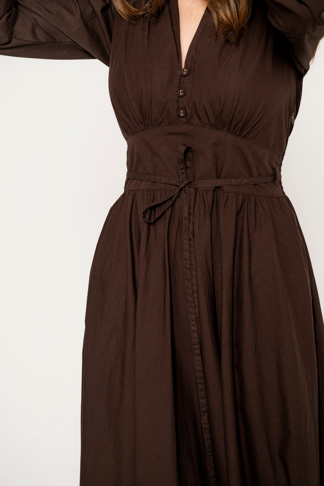Maria Dress Chocolate Poplin