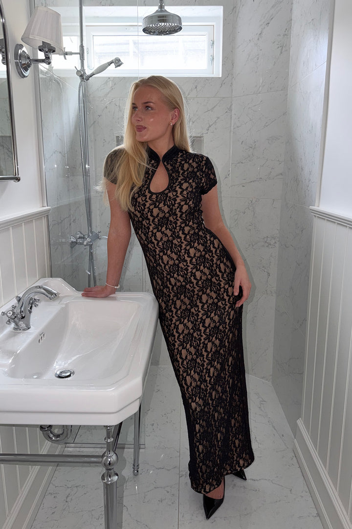 Cleo Long Dress Black Lace