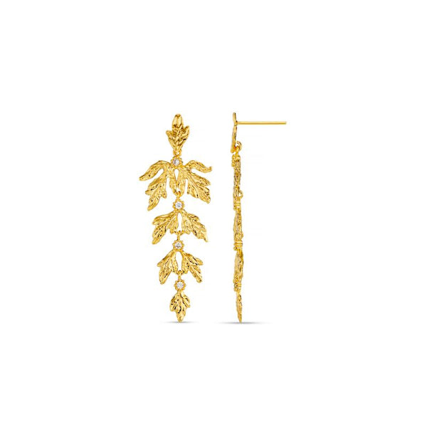 Mini Leafs Earrings Pale Gold