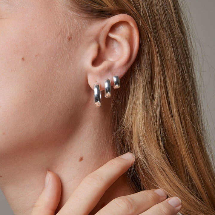 Classic Wide 20 Mm Earrings Silver