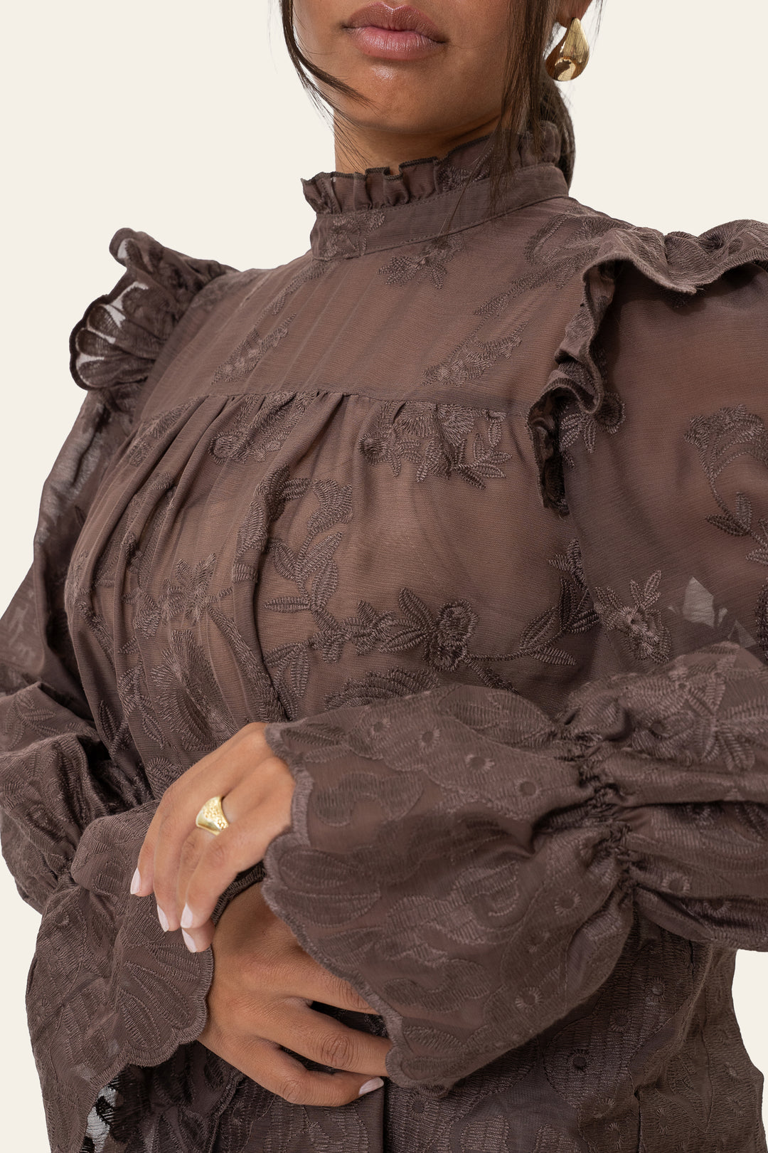 Ellinor Lace Shirt Vintage Brown
