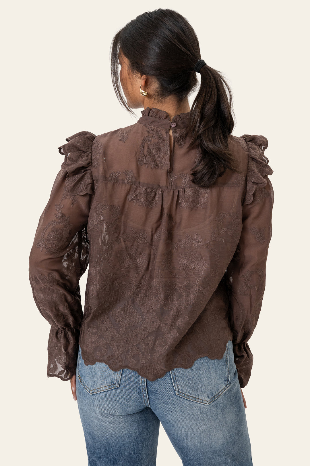Ellinor Lace Shirt Vintage Brown
