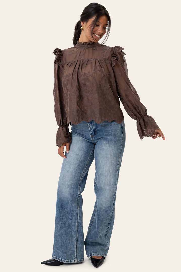 Ellinor Lace Shirt Vintage Brown
