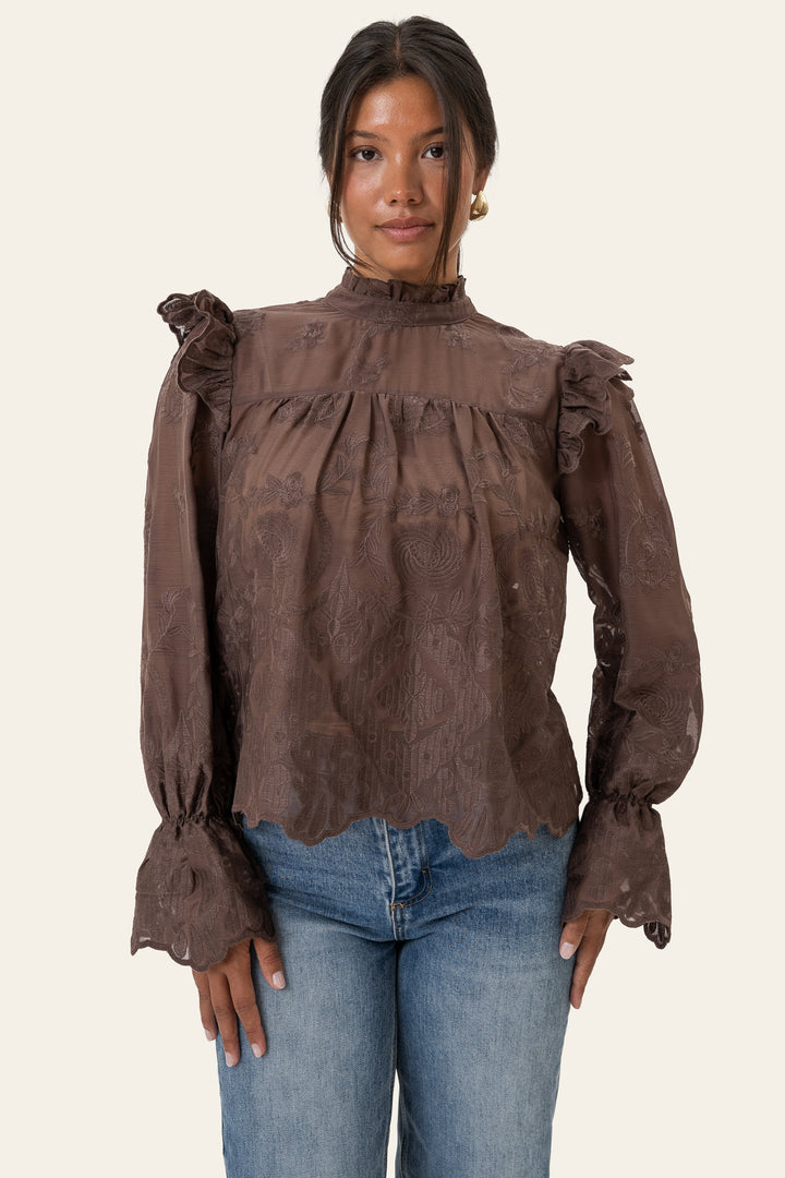 Ellinor Lace Shirt Vintage Brown