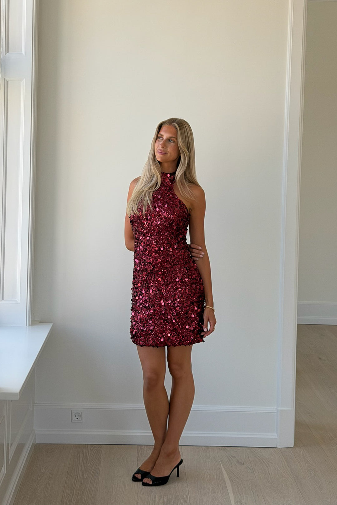 Emily Mini Dress Bordeaux Sequin