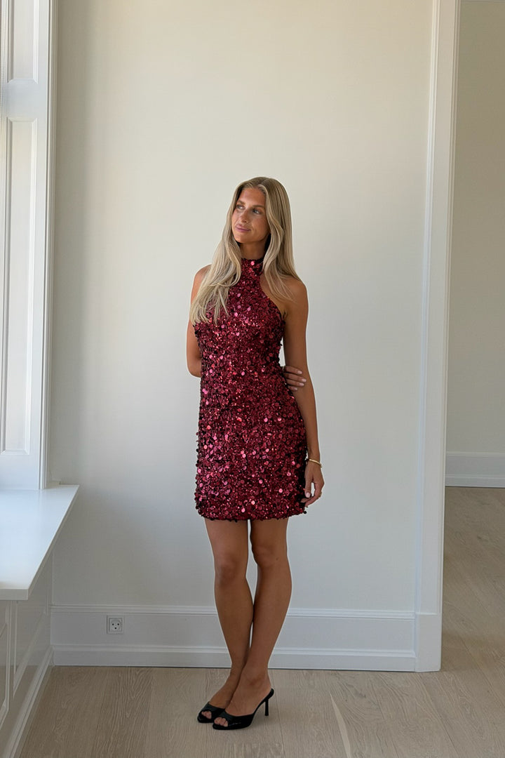 Emily Mini Dress Bordeaux Sequin