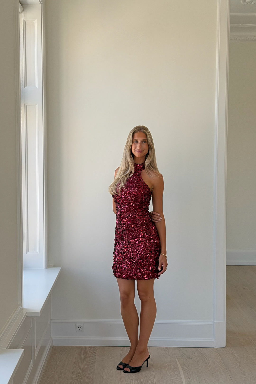 Emily Mini Dress Bordeaux Sequin