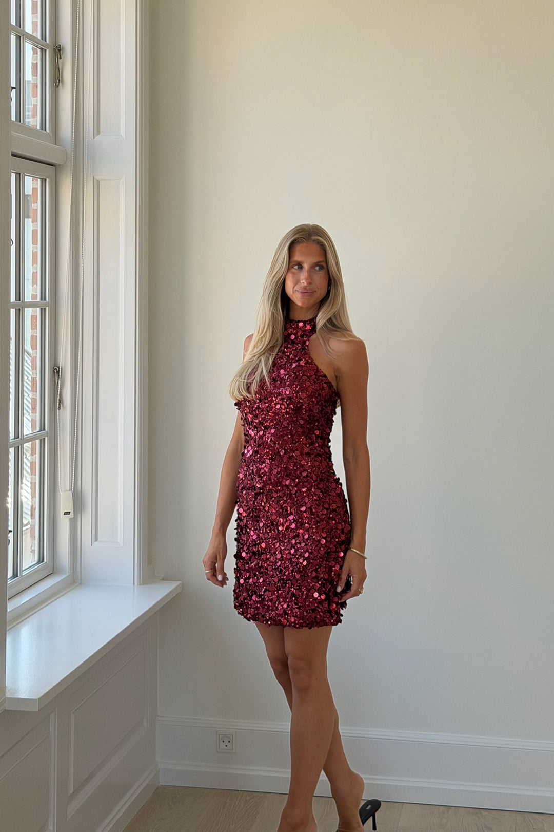 Emily Mini Dress Bordeaux Sequin
