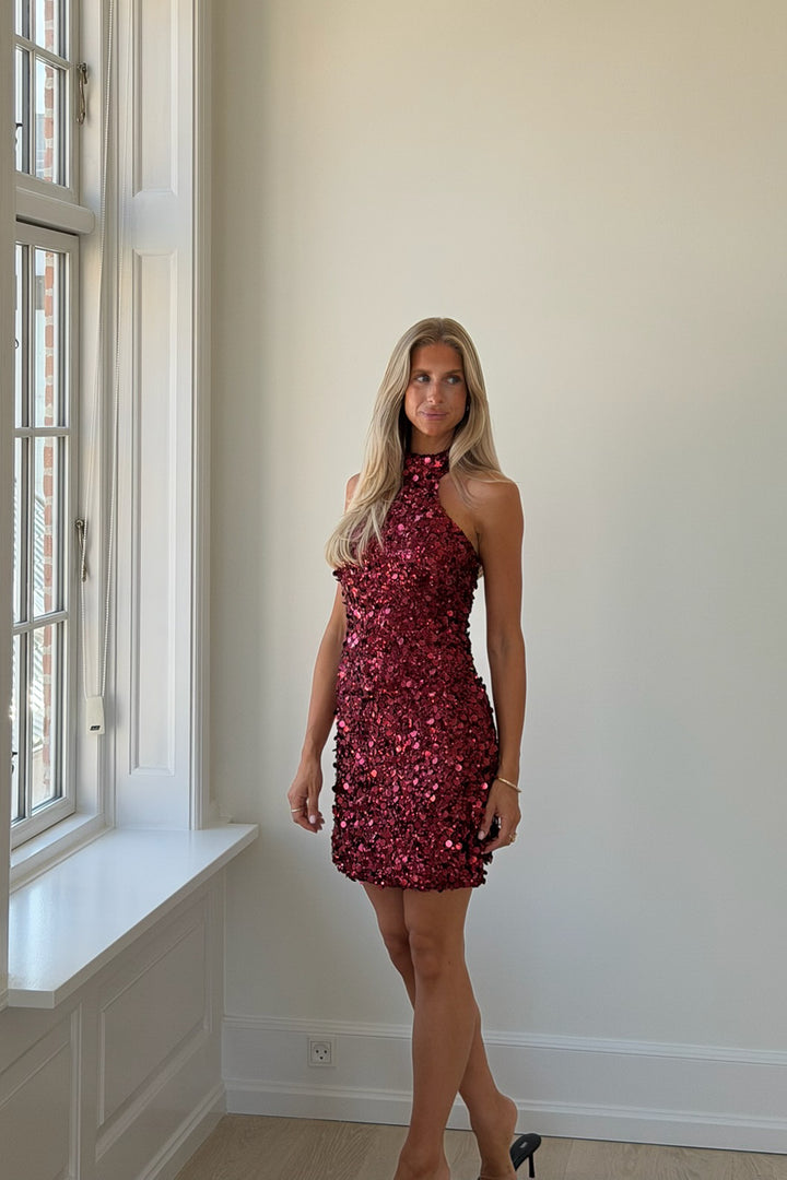 Emily Mini Dress Bordeaux Sequin