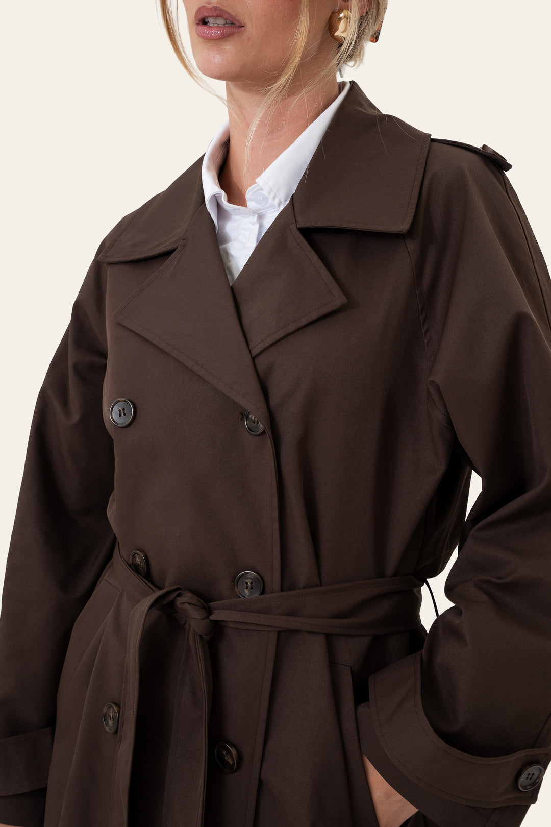 Evie Trenchcoat Chocolate Brown
