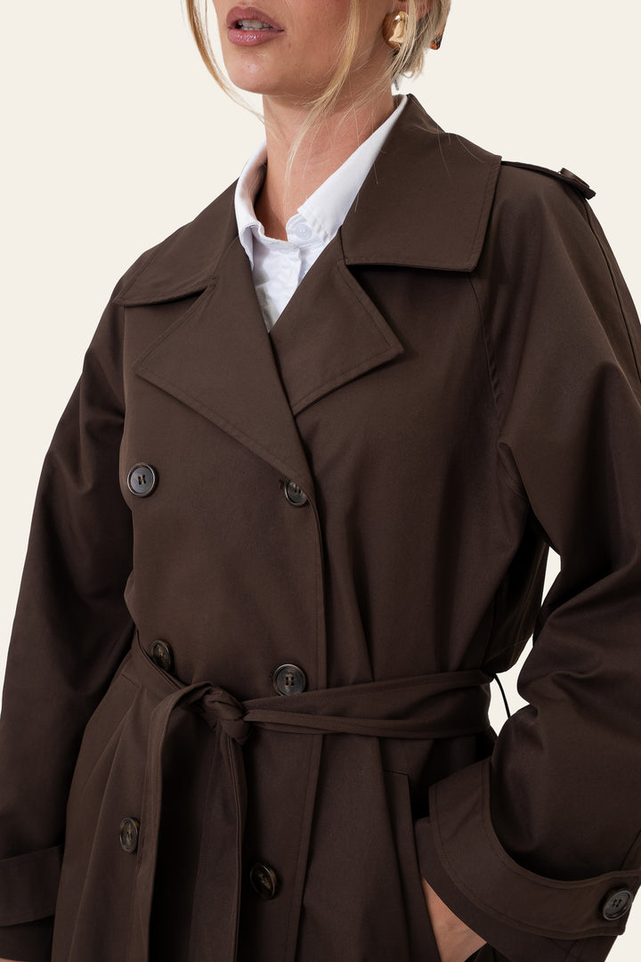 Evie Trenchcoat Chocolate Brown