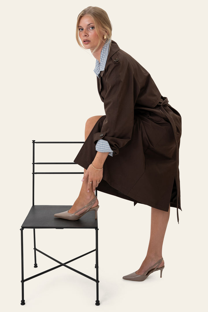 Evie Trenchcoat Chocolate Brown
