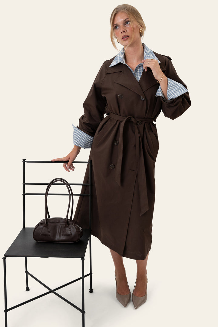 Evie Trenchcoat Chocolate Brown