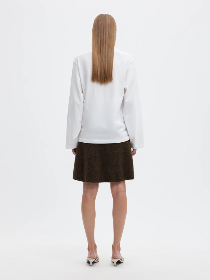 Lulu Brushed Hw Knit Skirt Delicioso Melange