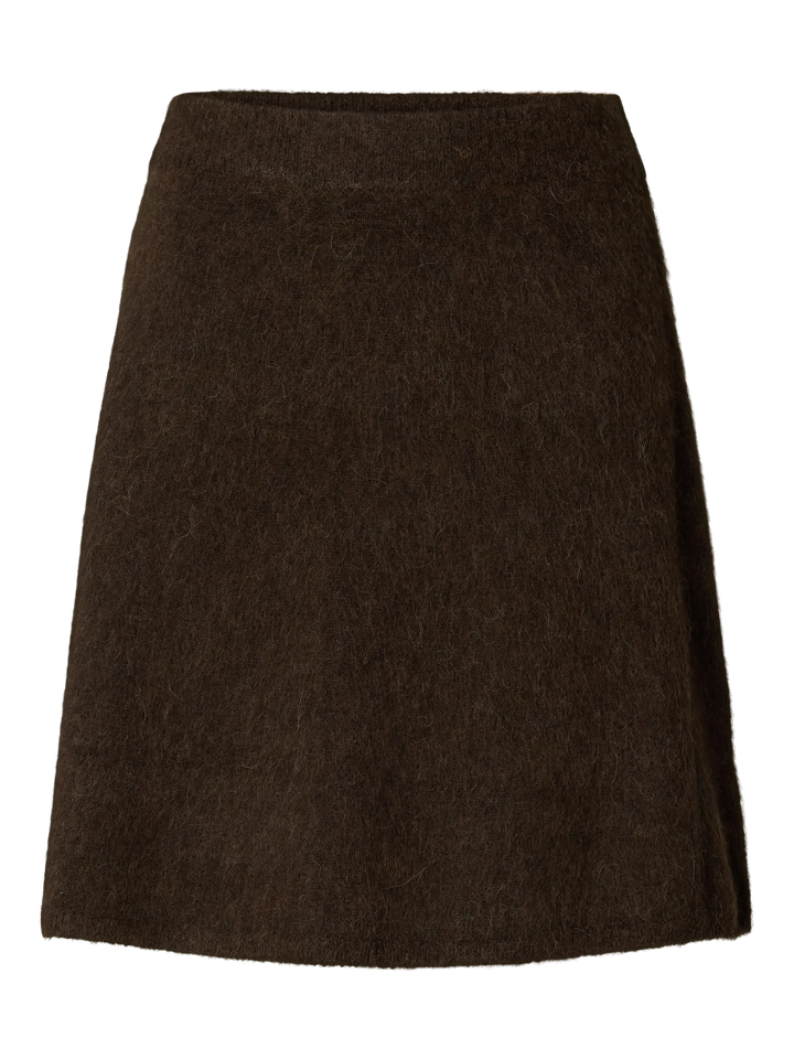 Lulu Brushed Hw Knit Skirt Delicioso Melange