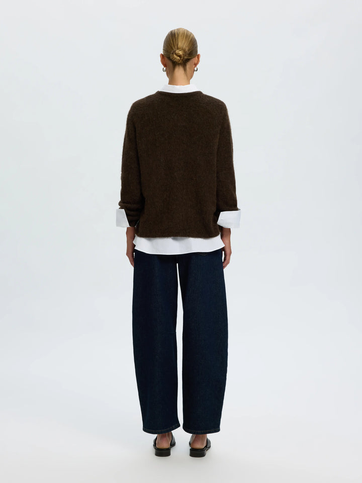 Lulu Brushed Ls Knit O-Neck Delicioso Melange