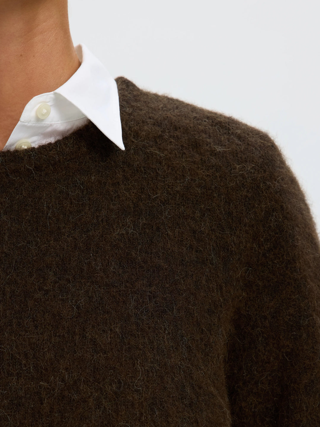 Lulu Brushed Ls Knit O-Neck Delicioso Melange