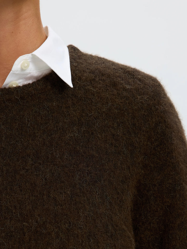 Lulu Brushed Ls Knit O-Neck Delicioso Melange