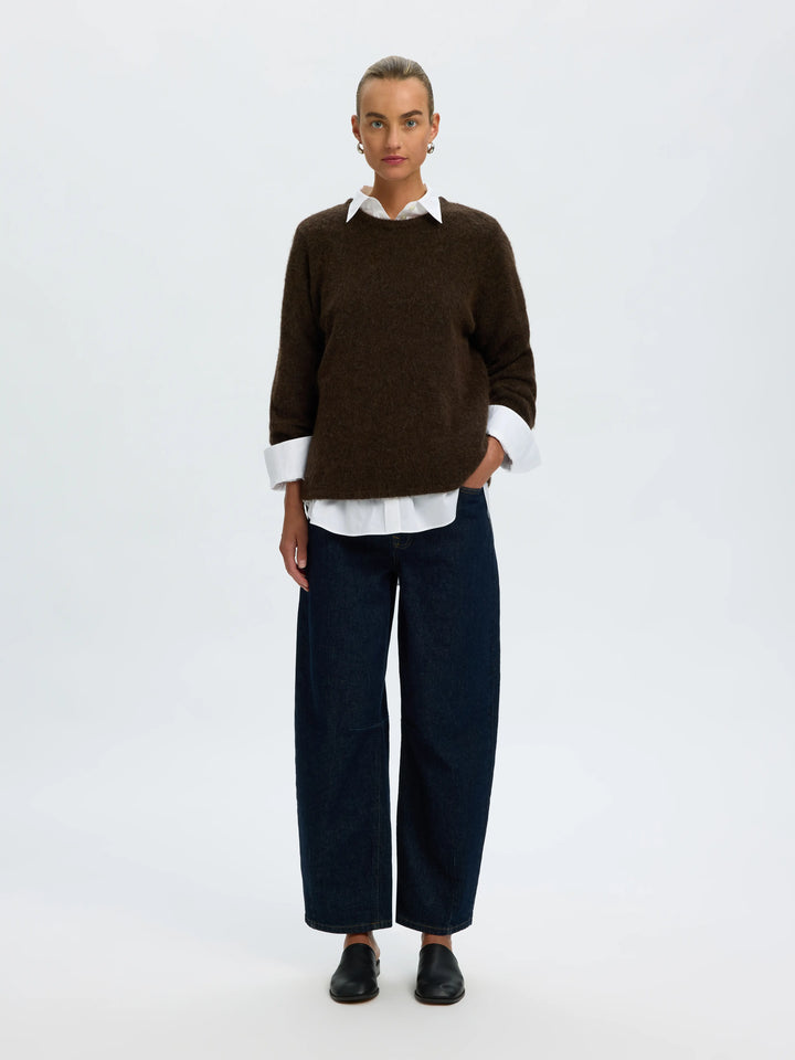 Lulu Brushed Ls Knit O-Neck Delicioso Melange
