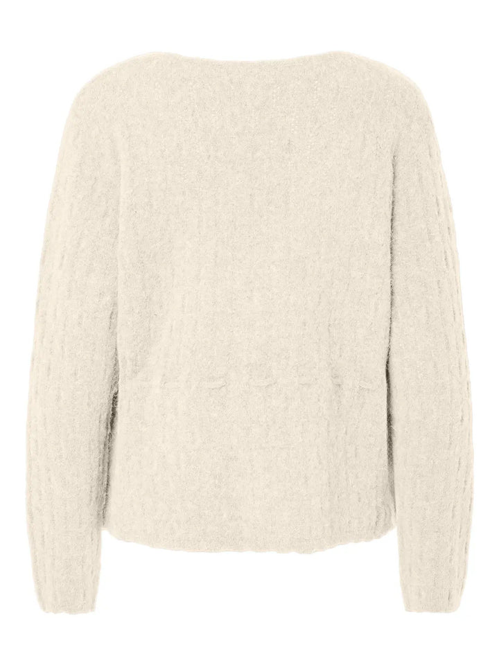 Mellis Ls Alpaca Blend Knit Cardigan Pristine Melange
