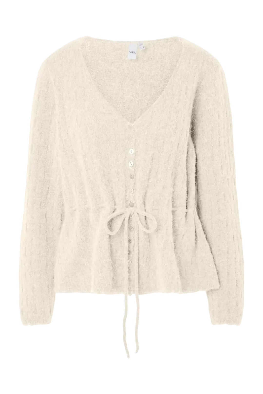 Mellis Ls Alpaca Blend Knit Cardigan Pristine Melange
