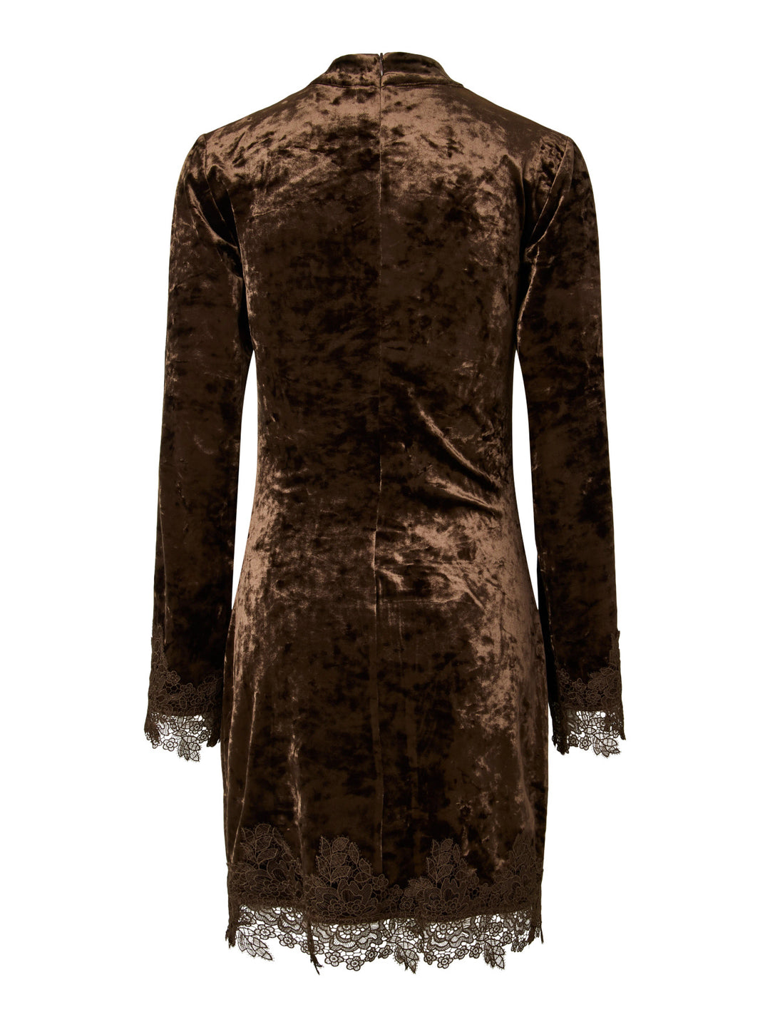 Vellia Ls Short Lace Dress Coffee Bean