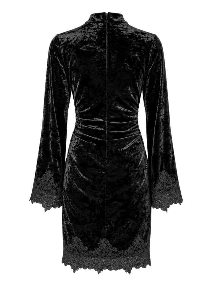 Vellia Ls Short Lace Dress Black