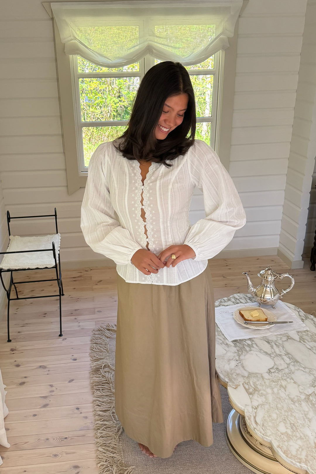 Hazel Shirt White Embroidery