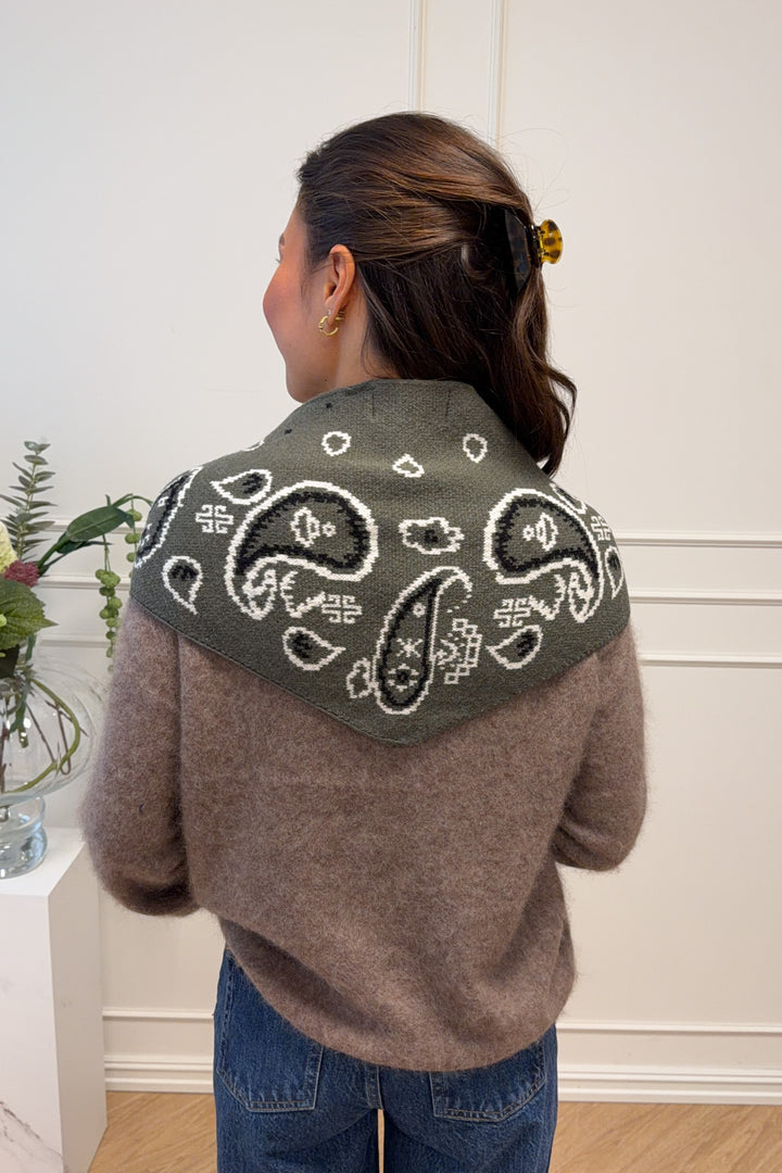 Paisley Small Scarf Khaki
