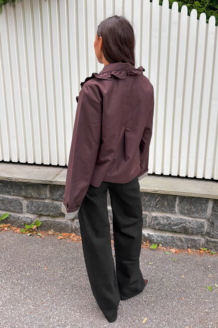 Elsia Ls Short Trenchcoat Coffee Bean